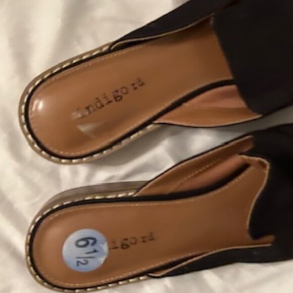 size 61/2 womens slide ons flats shoes black casual dress wear six - Picture 5 of 5